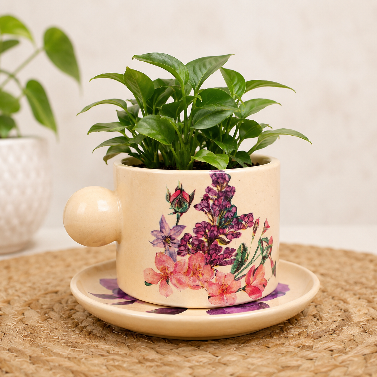 Floral Bloom Handcrafted Cup & Saucer Set