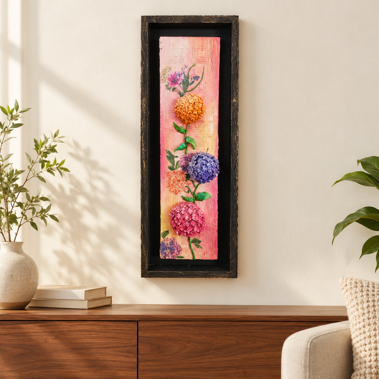 Handcrafted 3D Floral Framed Wall Art