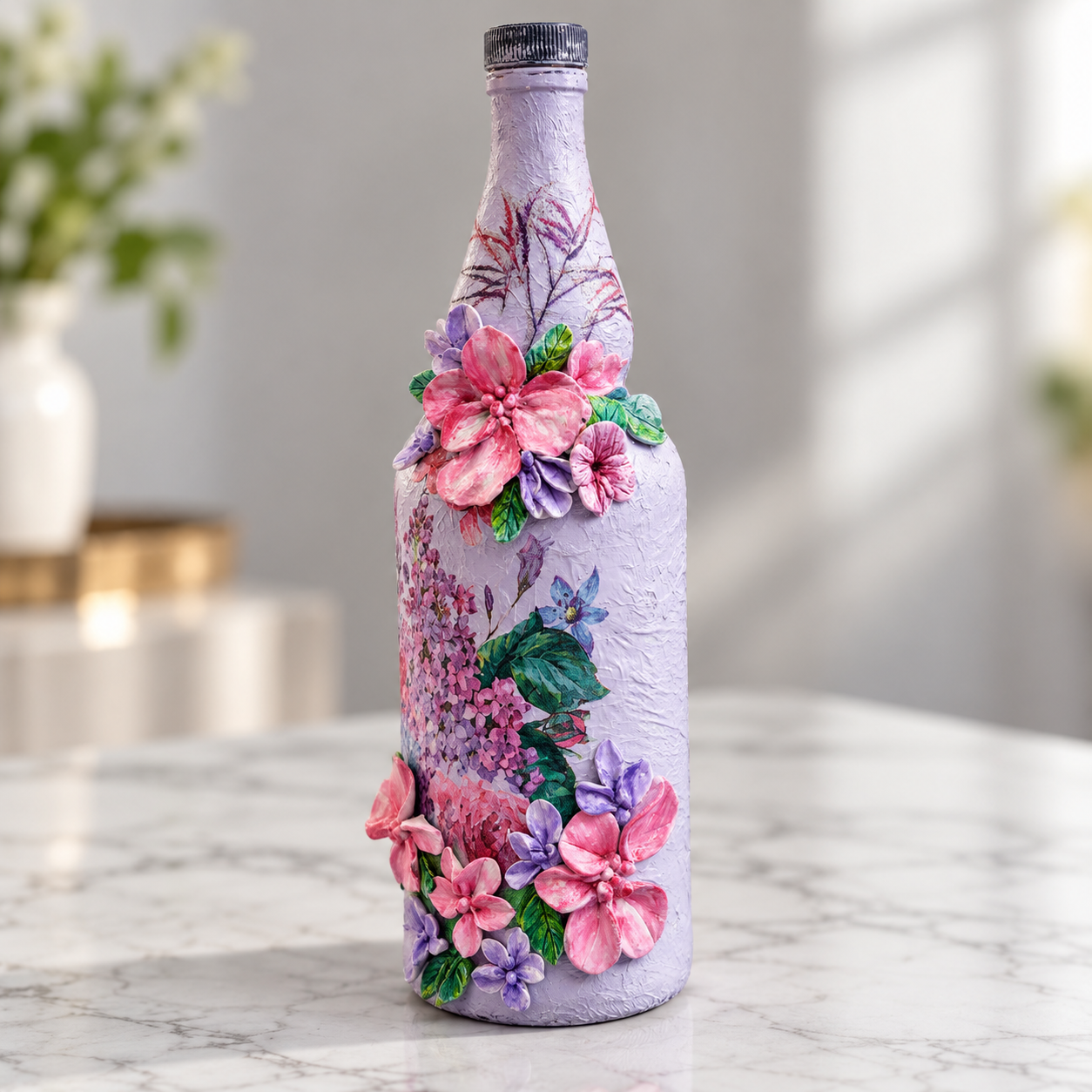 Product Name: Lavender Bloom Handcrafted Decorative Bottle